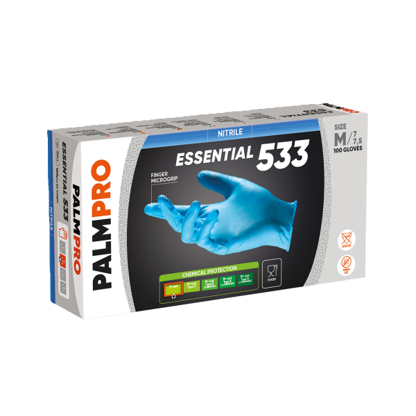 GUANTI IN NITRILE AZZURRO PALMPRO 533 CF 100PZ - immagine 2