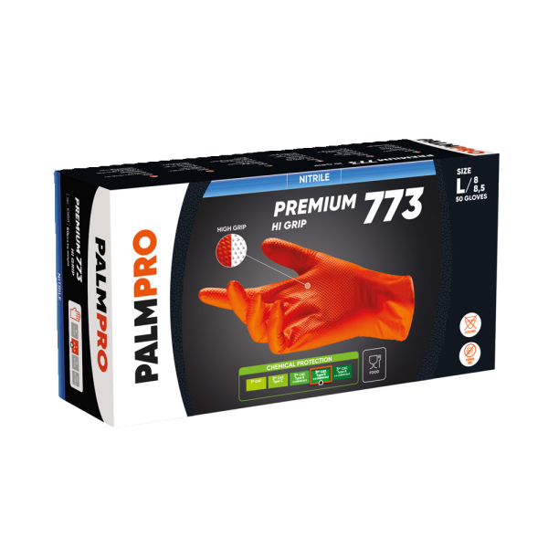 GUANTI IN NITRILE ARANCIONI DIAMOND GRIP CF 100PZ - immagine 2