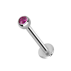 LABRET IN TITANIO 1,2MM/8MM-16G-SFERE CON GIOIELLO 3MM