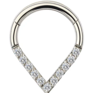 SEPTUM IN ACCIAIO CHIRURGICO CON ZIRCONI INCASTONATI 8MM-1,2MM-16G