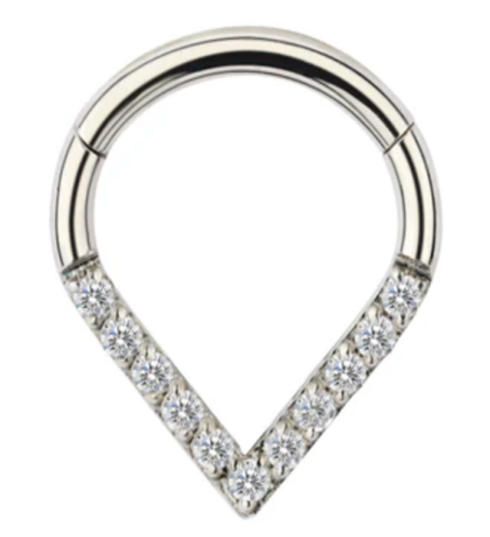 SEPTUM IN ACCIAIO CHIRURGICO CON ZIRCONI INCASTONATI 8MM-1,2MM-16G