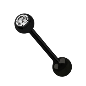 BARRETTA DA LINGUA IN ACCIAIO CHIRURGICO PLACCATO 1,6MM-14G SFERE 6MM