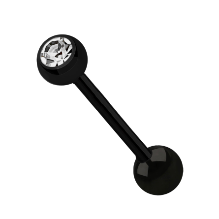 BARRETTA DA LINGUA IN ACCIAIO CHIRURGICO PLACCATO 1,6MM-14G SFERE 6MM