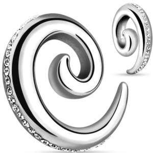 CONO SPIRALE IN ACCIAIO CHIRURGICO CON BORDO MULTICRISTALLO