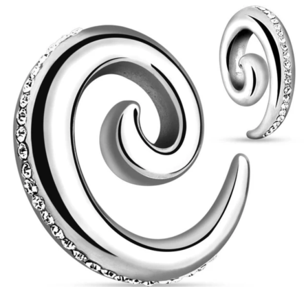 CONO SPIRALE IN ACCIAIO CHIRURGICO CON BORDO MULTICRISTALLO